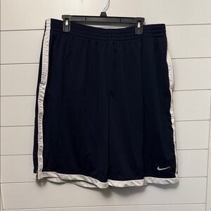 Nike Men's Navy Athletic Shorts with White Accents